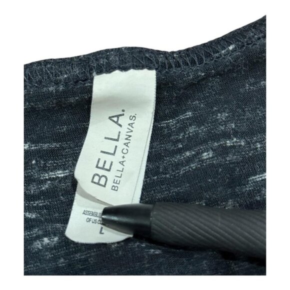 Bella + Canvas Tank Top Womens Large Black Marble Racerback Sword Graphic Flowy - Picture 4 of 6